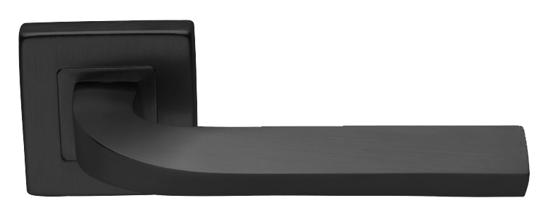 Ручка дверная TENDER S3 NERO раздельная на квадратной розетке, цвет - черный фото купить Балашиха
