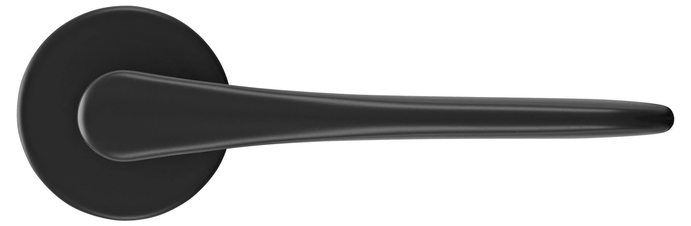 Ручка дверная AULA R5 NERO-ST на круглой розетке 7мм, цвет -  черный soft-touch фото 2 Ручка дверная AULA R5 NERO-ST на круглой розетке 7мм, цвет -  черный soft-touch фото купить в Балашихе