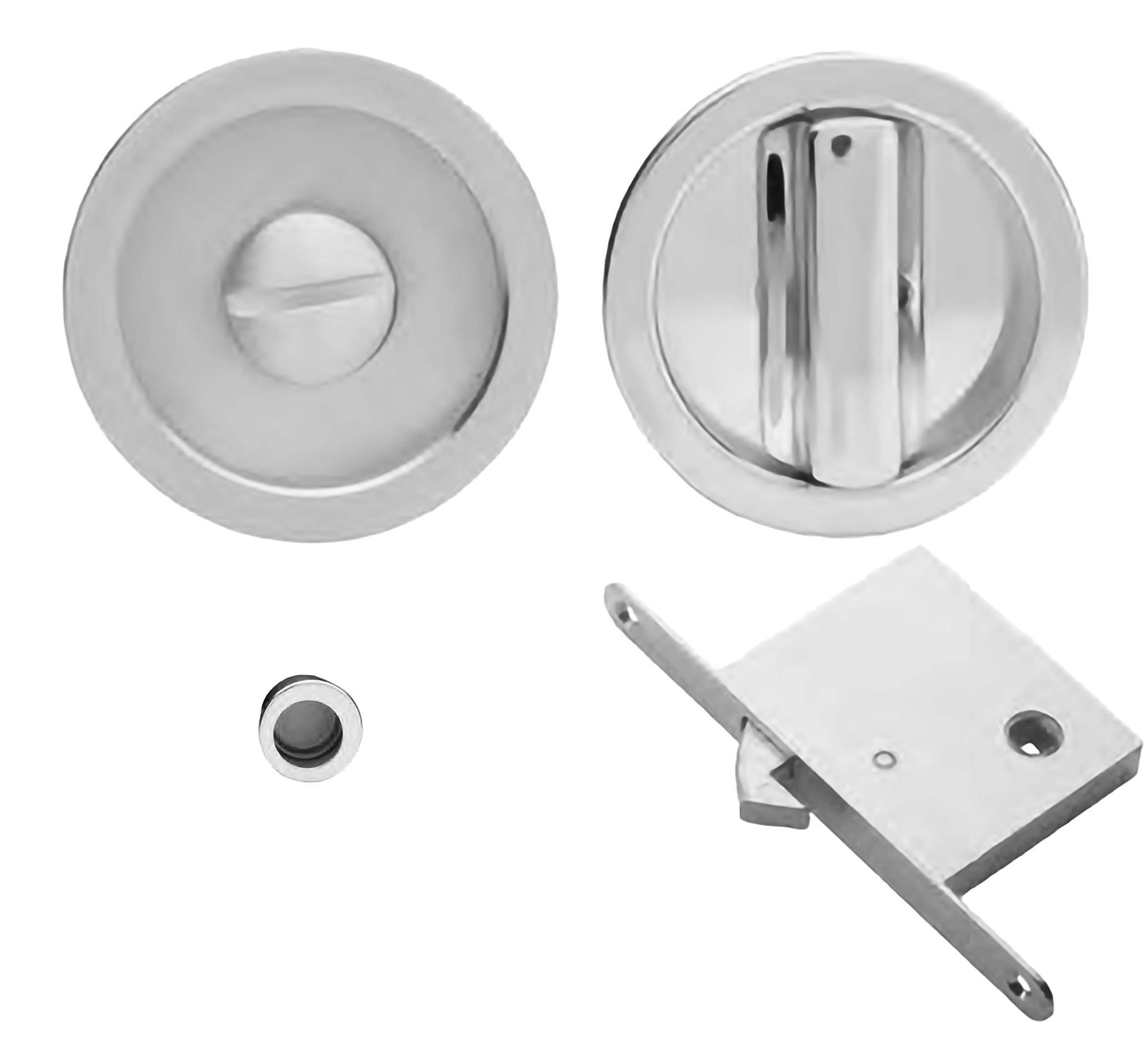 Ручки для раздвижной двери ART.55/B CRO с заверткой WC, пальчиковой ручкой и замком, цвет - хром фото 1 Ручки для раздвижной двери ART.55/B CRO с заверткой WC, пальчиковой ручкой и замком, цвет - хром фото купить Балашиха