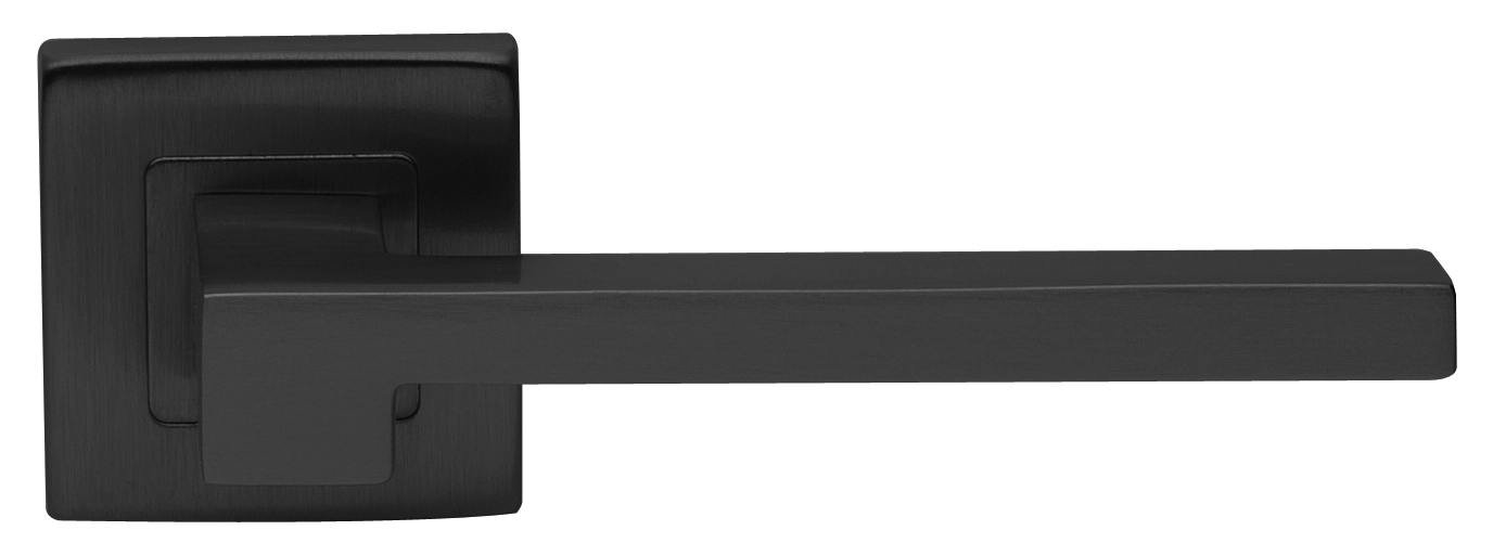 Ручка дверная STONE S3 NERO раздельная на квадратной розетке, цвет черный, латунь фото купить в Балашихе