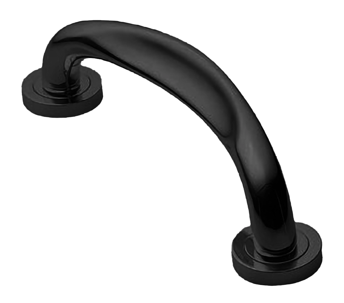 Ручка-скоба дверная RAFT PH NERO на круглой розетке, цвет черный, латунь фото купить в Балашихе