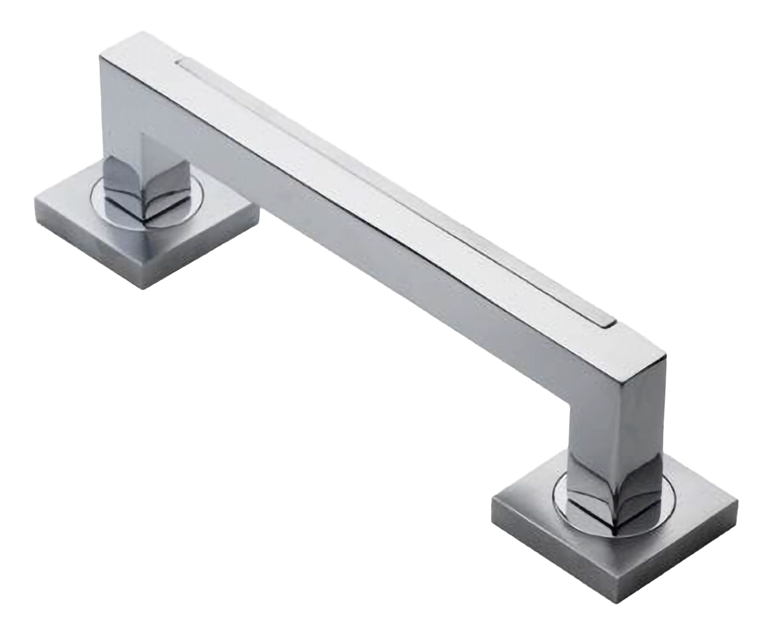 Ручка-скоба дверная ISLAND PH CRO на квадратной розетке на квадратной розетке, цвет хром, латунь фото купить в Балашихе