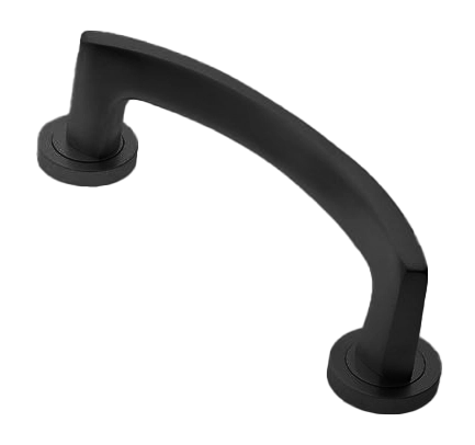 Ручка-скоба дверная WIND PH NERO на круглой розетке, цвет черный, латунь фото morelli Балашиха