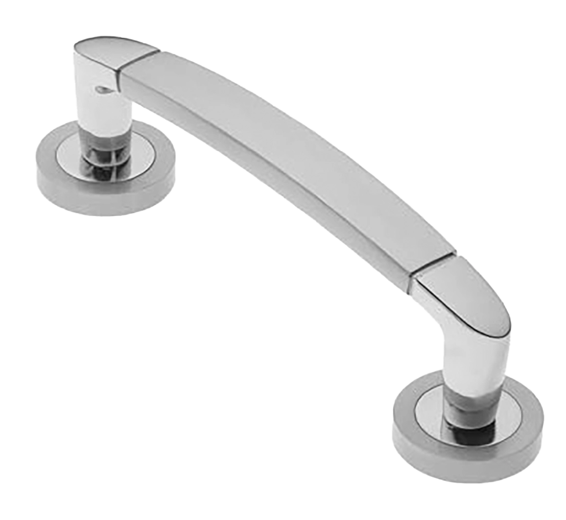 Ручка-скоба дверная SAIL PH CSA/CRO на круглой розетке, цвет матовый хром/хром, латунь фото купить в Балашихе
