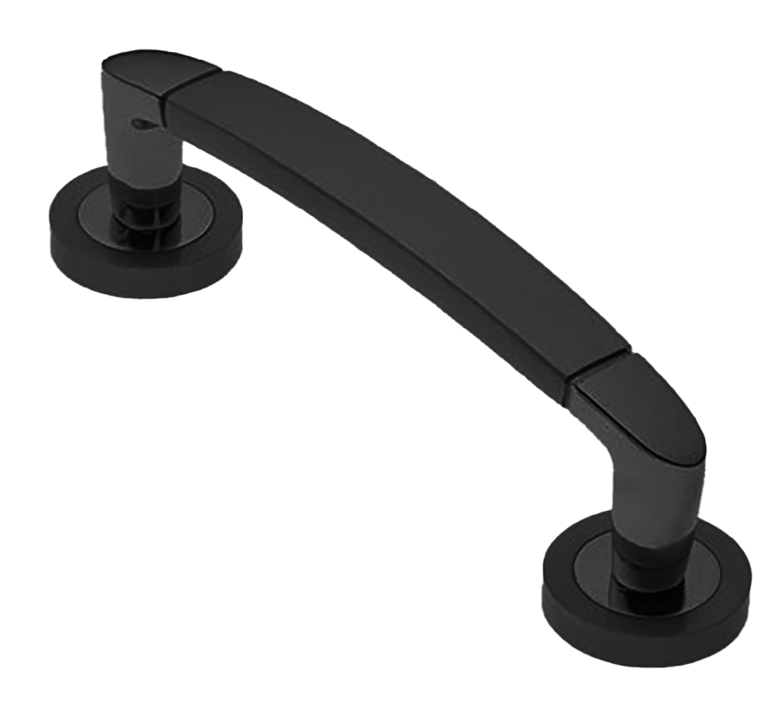 Ручка-скоба дверная SAIL PH NERO на круглой розетке, цвет черный, латунь фото купить в Балашихе