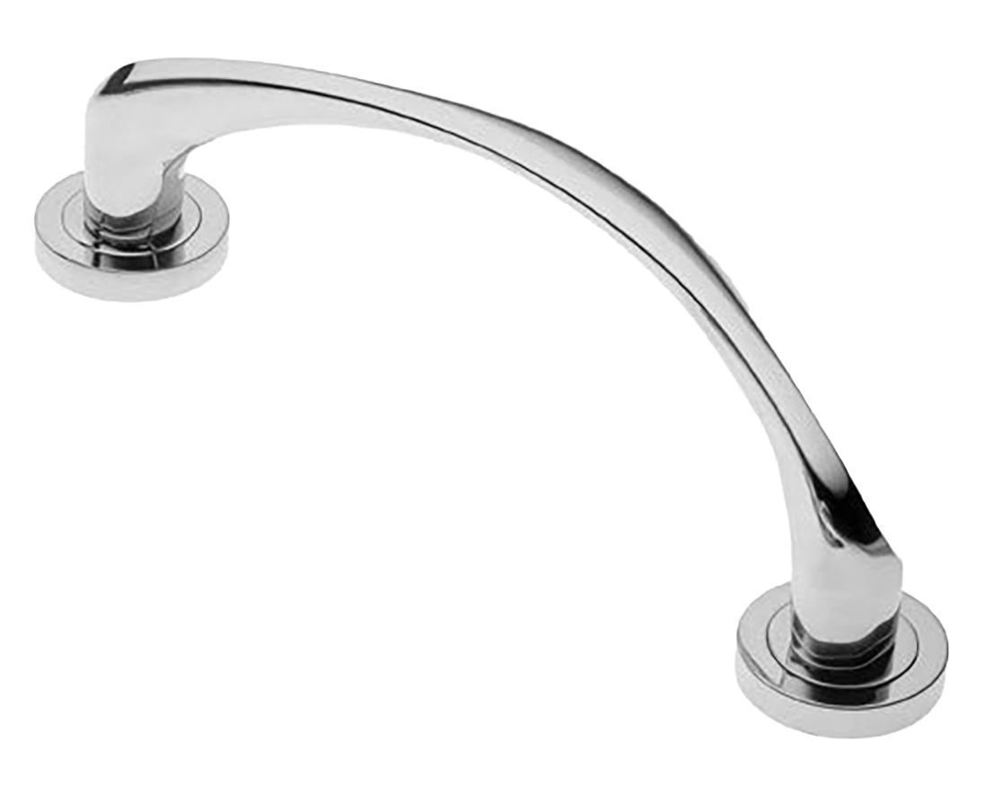 Ручка-скоба дверная COBRA PH CRO на круглой розетке, цвет хром, латунь фото купить в Балашихе