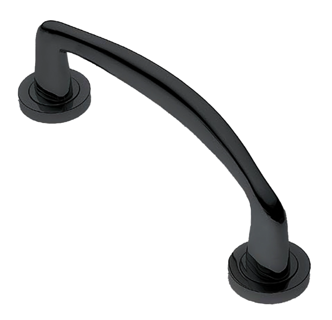 Ручка-скоба дверная COCKATOO PH NERO на круглой розетке, цвет черный, латунь фото купить в Балашихе