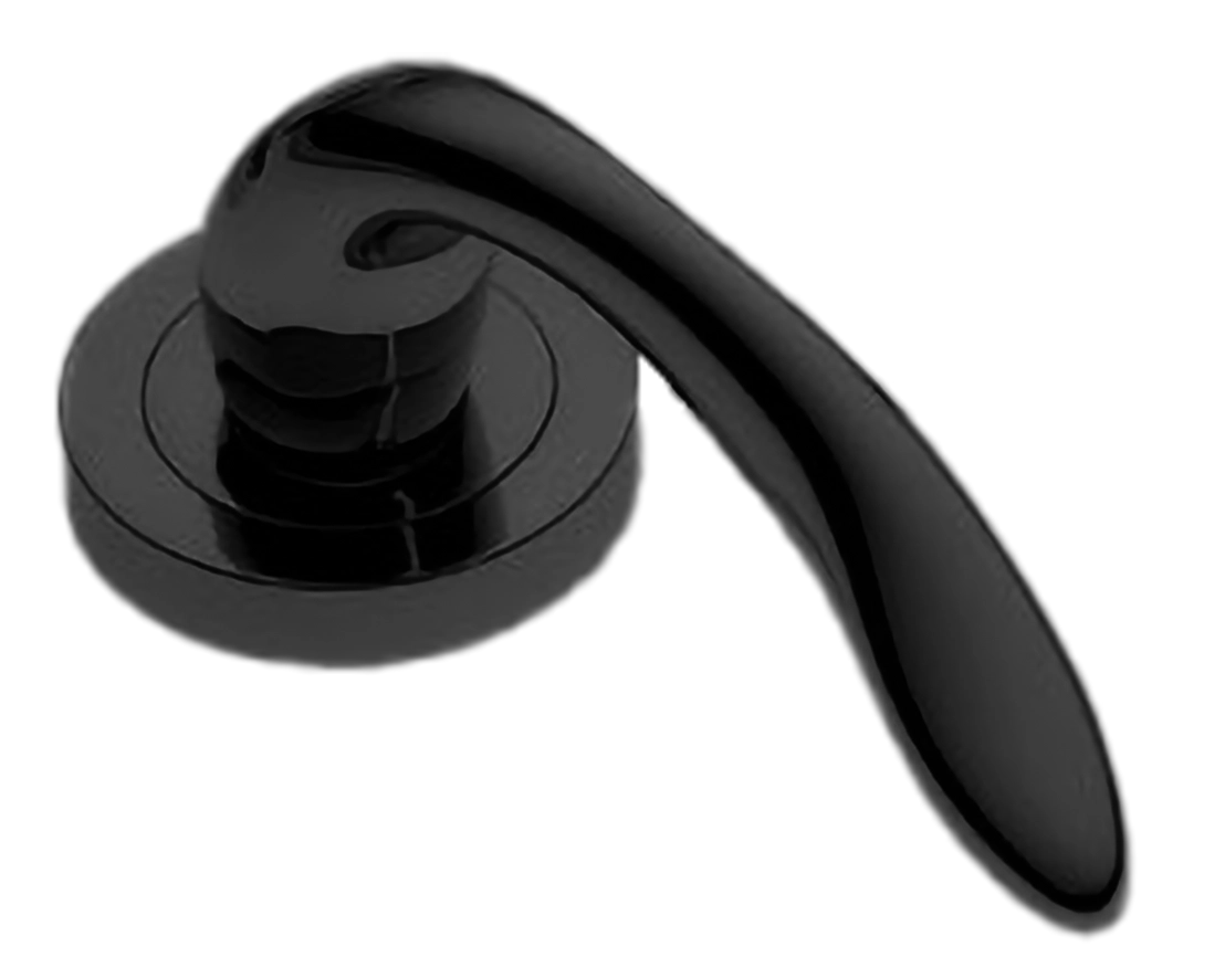 Ручка оконная LEON W1 NERO на прямоугольной розетке, цвет черный, латунь фото купить в Балашихе