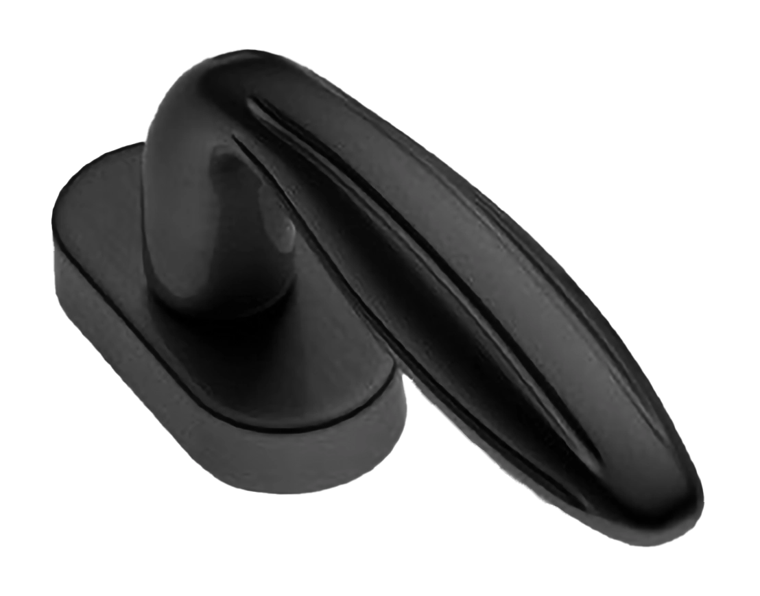 Ручка оконная BUD W1 NERO на прямоугольной розетке, цвет черный, латунь фото купить в Балашихе