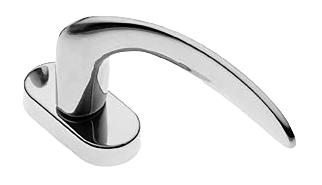 Ручка оконная COBRA W1 CRO на прямоугольной розетке, цвет хром, латунь фото купить в Балашихе