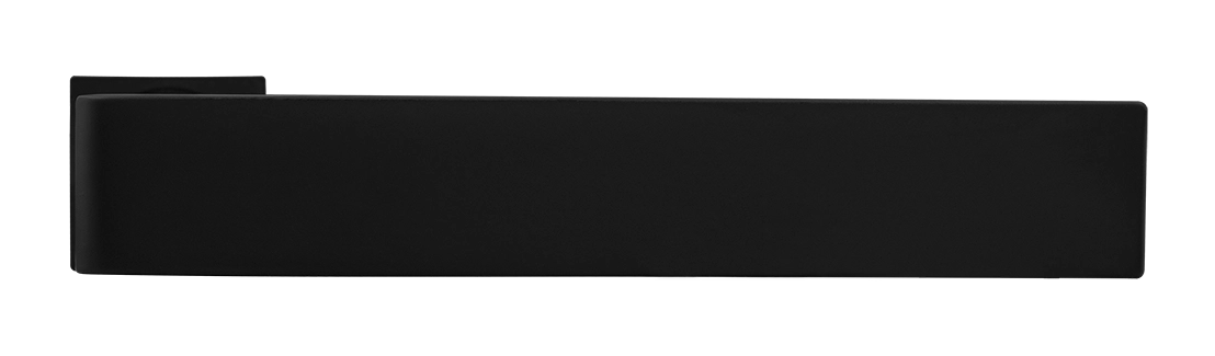 Ручка дверная HORIZONT-SM NERO-ST с невидимой квадратной розеткой, цвет черный soft-touch, ЦАМ фото купить в Балашихе
