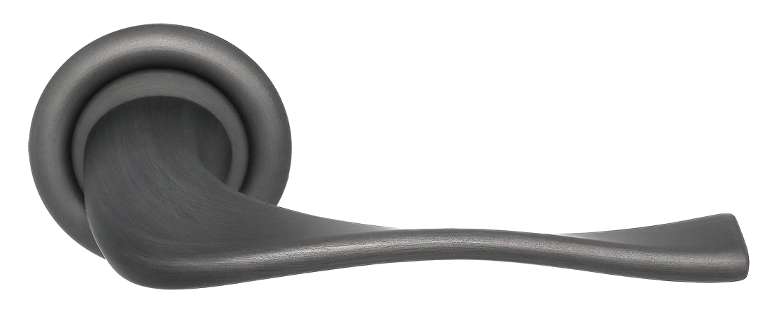 Ручка дверная SKYSCRAPER R7 SST на круглой розетке, цвет Летняя гроза/Summer Storm фото фурнитура Балашиха