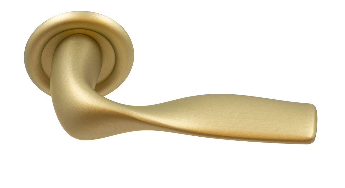 Ручка дверная LVB R7 AH на круглой розетке, цвет Осенний мёд/Autumn Honey фото купить Балашиха