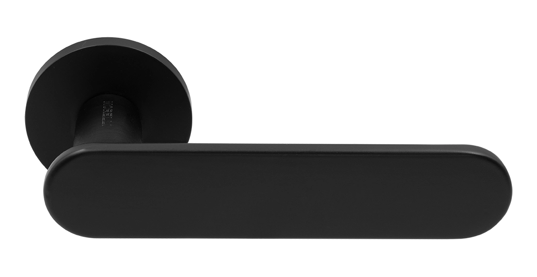 Ручка дверная MH-65-R6 R6 SEMPIONE BL на круглой розетке, цвет черный фото купить Балашиха