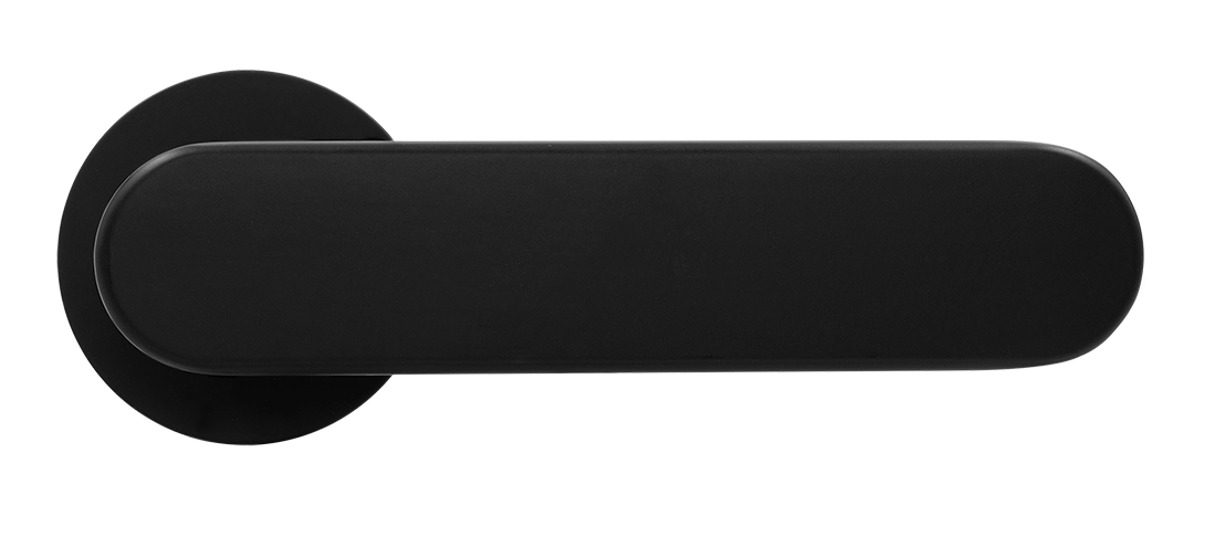 Ручка дверная MH-65-R6 R6 SEMPIONE BL на круглой розетке, цвет черный фото купить в Балашихе