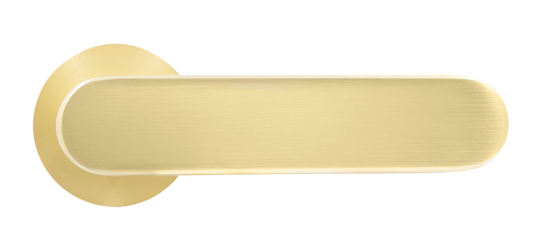 Ручка дверная MH-65-R6 SEMPIONE MSG на круглой розетке, цвет матовое сатинированное золото фото купить в Балашихе