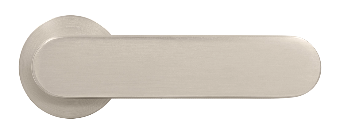 Ручка дверная MH-65-R6 SEMPIONE MSN на круглой розетке, цвет матовый сатинированный никель фото купить в Балашихе