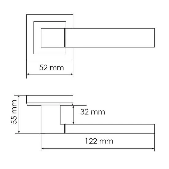 Комплект дверных ручек MH-28 BL-S + сантехническая завертка MH-WC-S BL + защёлка бесшумная 1895P BL + петли врезные универсальные MSN 100X70X2.5-4BB BL (2шт), цвет черный фото купить в Балашихе