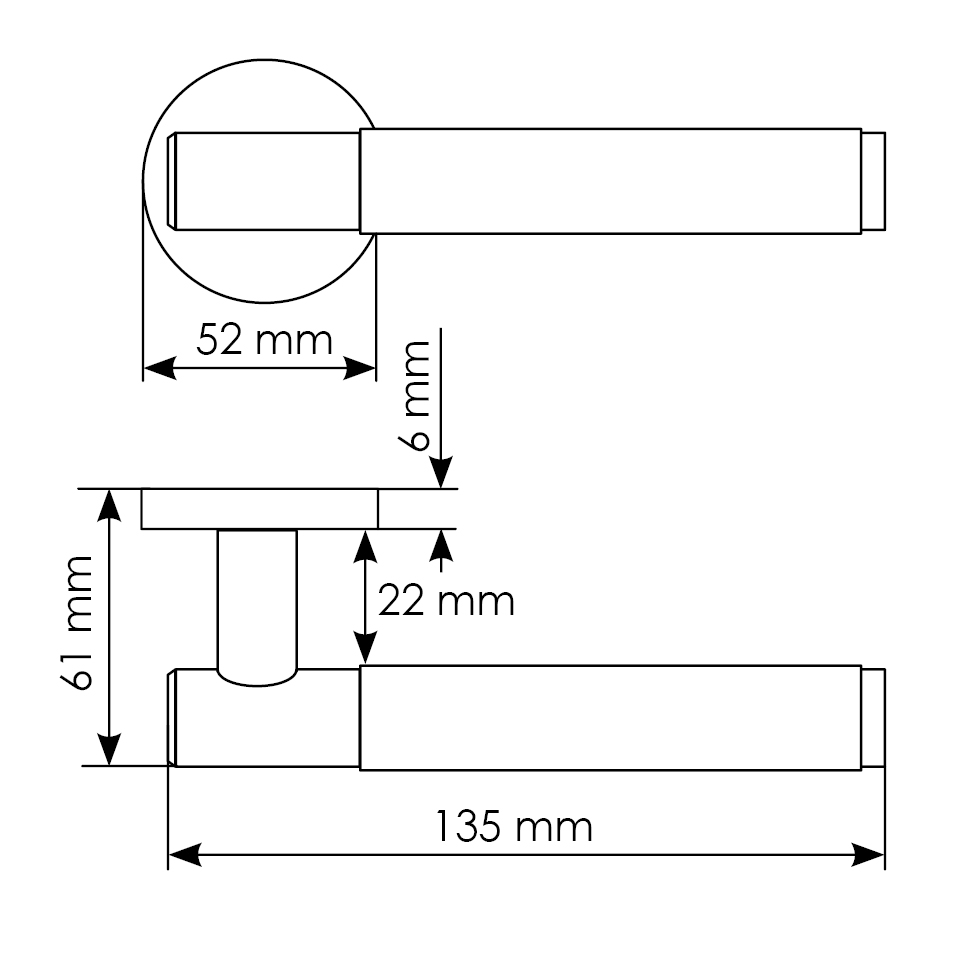 Комплект дверных ручек MH-57-R6T BL + завертка сантехническая MH-WC-R6T BL + защёлка бесшумная M1895 BL + петли врезные универсальные MSN 100X70X2.5-4BB BL (2шт), цвет черный фото купить в Балашихе