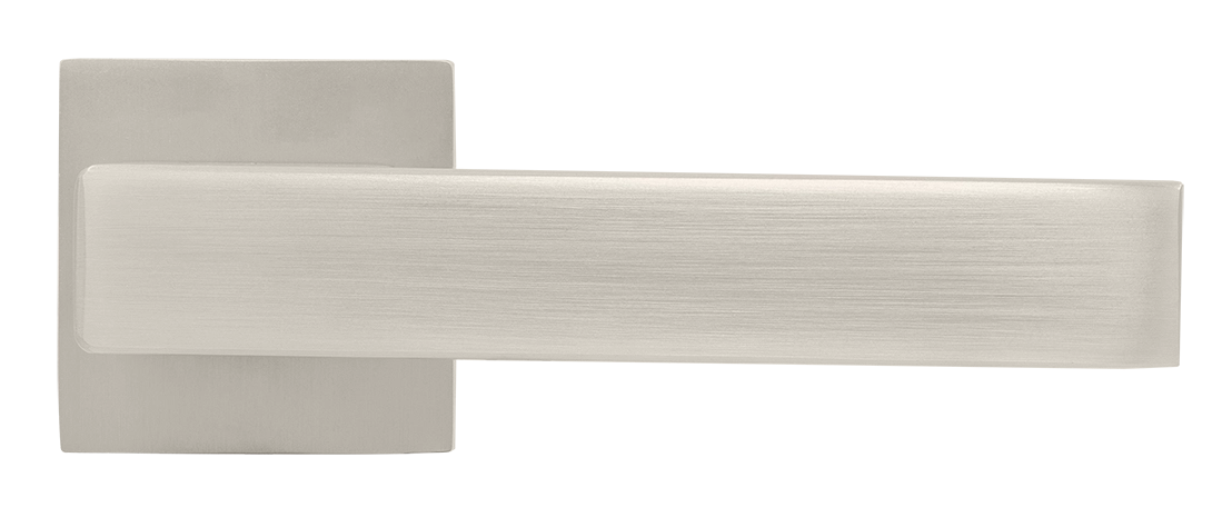 Ручка дверная LOT MH-56-S6 MSN раздельная на квадратной розетке 6 мм, цвет матовый сатинированный никель, ЦАМ фото купить в Балашихе