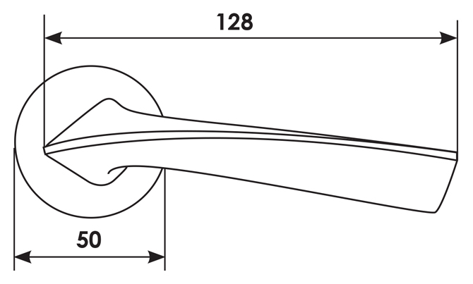 Ручка дверная COMETA R5 NIS раздельная на круглой розетке, цвет - матовый никель, ЦАМ фото купить в Балашихе