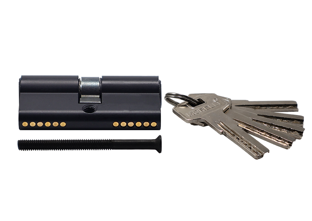 Ключевой цилиндр высокой секретности HS 60C BL (60мм) цвет черный фото купить в Балашихе