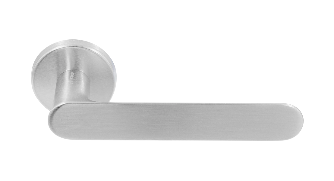 Ручка дверная LE BOAT R5 CSA раздельная на круглой розетке, цвет матовое матовый хром, латунь фото купить Балашиха