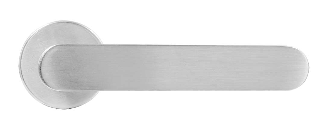 Ручка дверная LE BOAT R5 CSA раздельная на круглой розетке, цвет матовое матовый хром, латунь фото купить в Балашихе