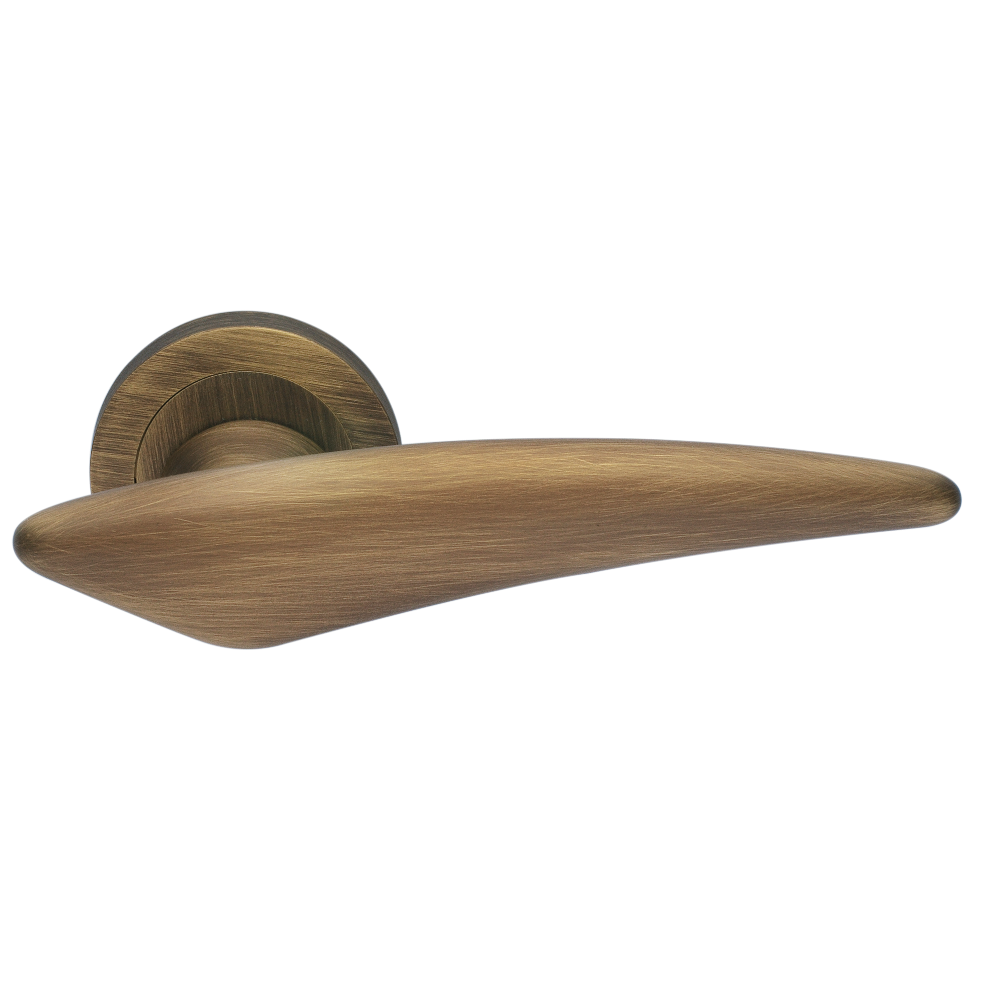 Ручка дверная BOLID R2 BGO раздельная на круглой розетке, цвет матовая бронза, латунь фото купить Балашиха