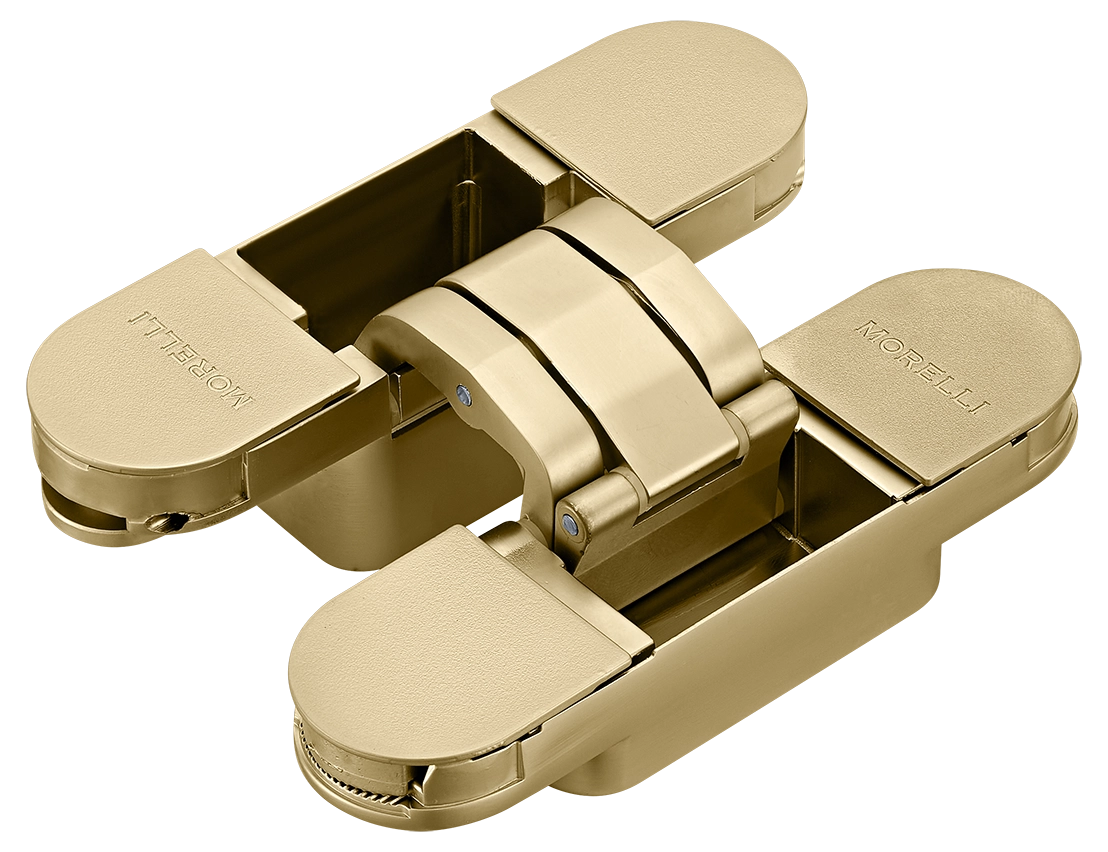 Петля скрытая HH-24 MSG врезная с 3D-регулировкой вес полотна до 40 кг, цвет матовое сатинированное золото фото купить Балашиха