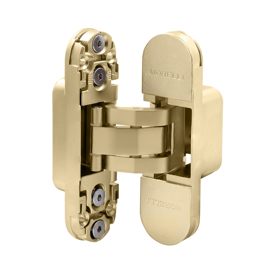 Петля скрытая HH-24 MSG врезная с 3D-регулировкой вес полотна до 40 кг, цвет матовое сатинированное золото фото купить в Балашихе