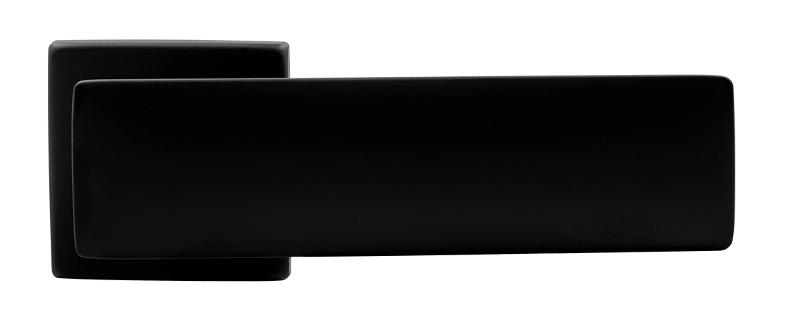 Ручка дверная SPACE S5 NERO-ST на квадратной розетке, цвет черный soft-touch, ЦАМ фото купить в Балашихе