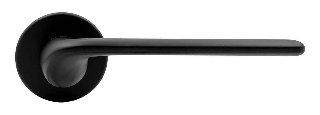 Ручка дверная TOMORROW R5 NERO-ST на круглой розетке, цвет черный soft-touch, ЦАМ фото купить в Балашихе