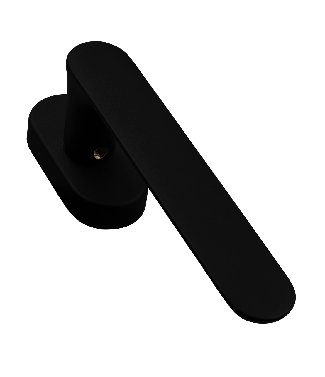 Ручка оконная LE BOAT W1 NERO-ST на прямоугольной розетке, цвет черный soft-touch, латунь фото фурнитура Балашиха