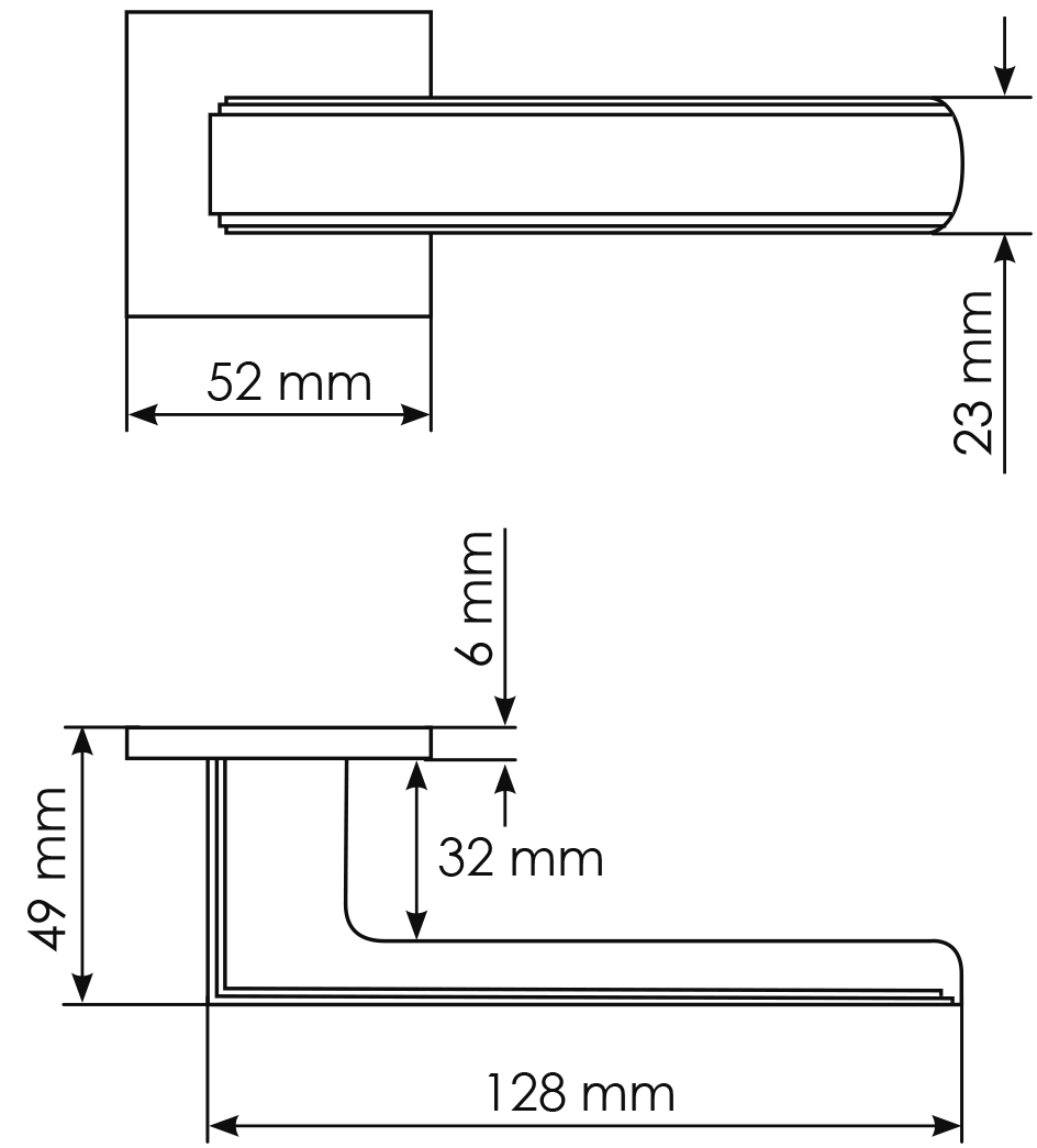 Ручка дверная MH-64-S6 BL STEPS на квадратной розетке 6 мм, цвет черный фото фурнитура Балашиха