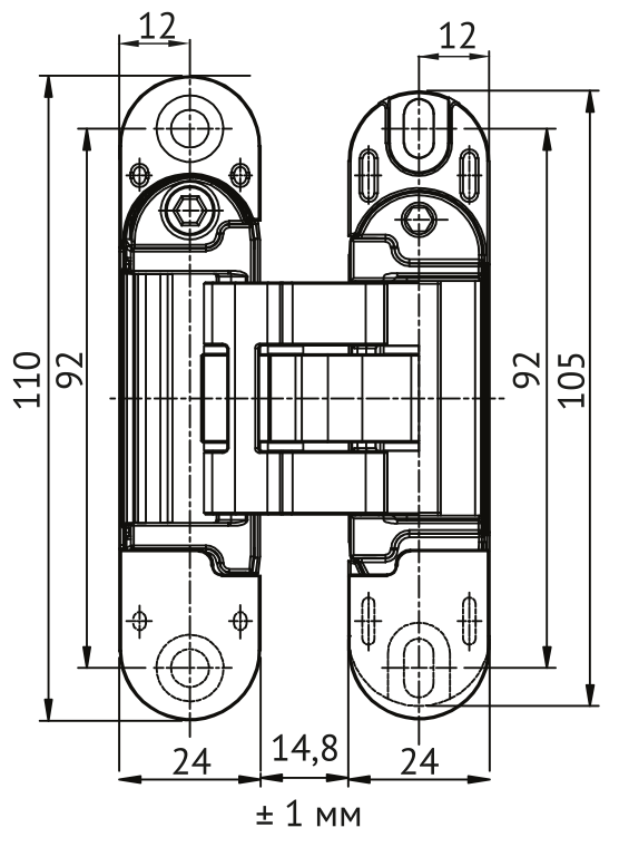 Петля скрытая HH-28 B врезная с 3D-регулировкой вес полотна до 40 кг, цвет черный фото купить в Балашихе