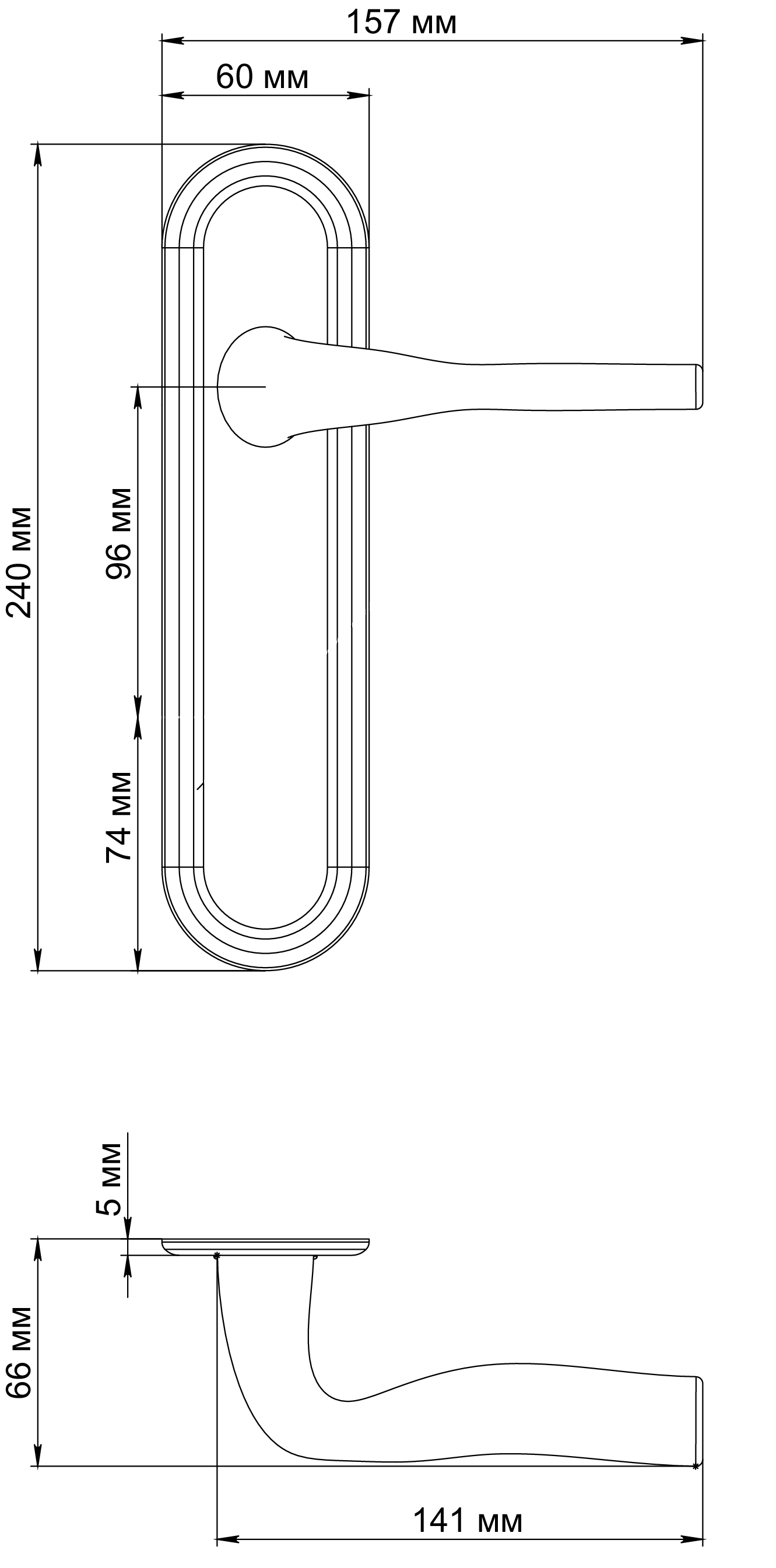 Ручка дверная LVB PLR AH на планке, цвет Осенний мёд/Autumn Honey фото фурнитура Балашиха