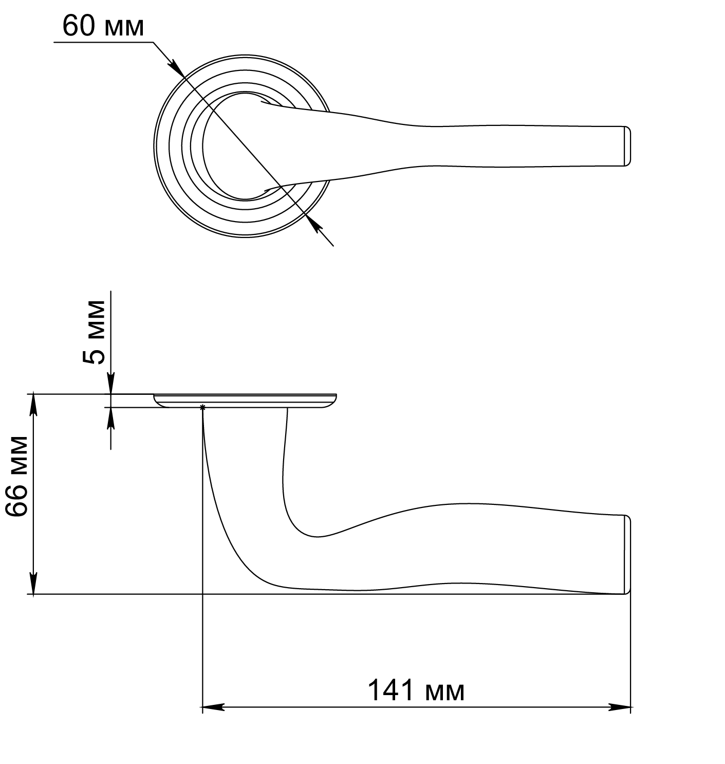 Ручка дверная LVB R7 SMI на круглой розетке, цвет Весенняя дымка/Spring Mist фото фурнитура Балашиха