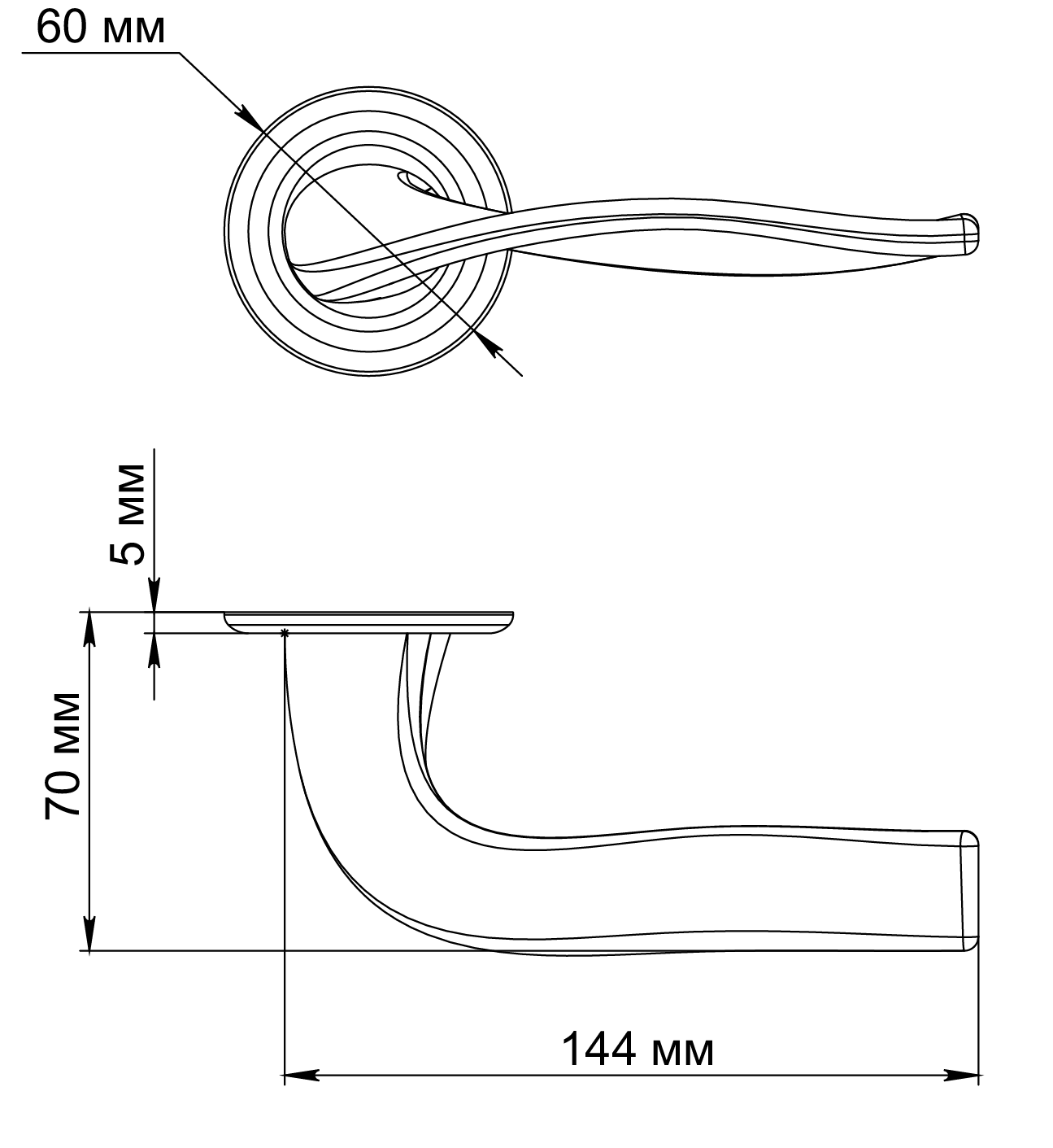 Ручка дверная SKYSCRAPER R7 SMI на круглой розетке, цвет Весенняя дымка/Spring Mist фото фурнитура Балашиха