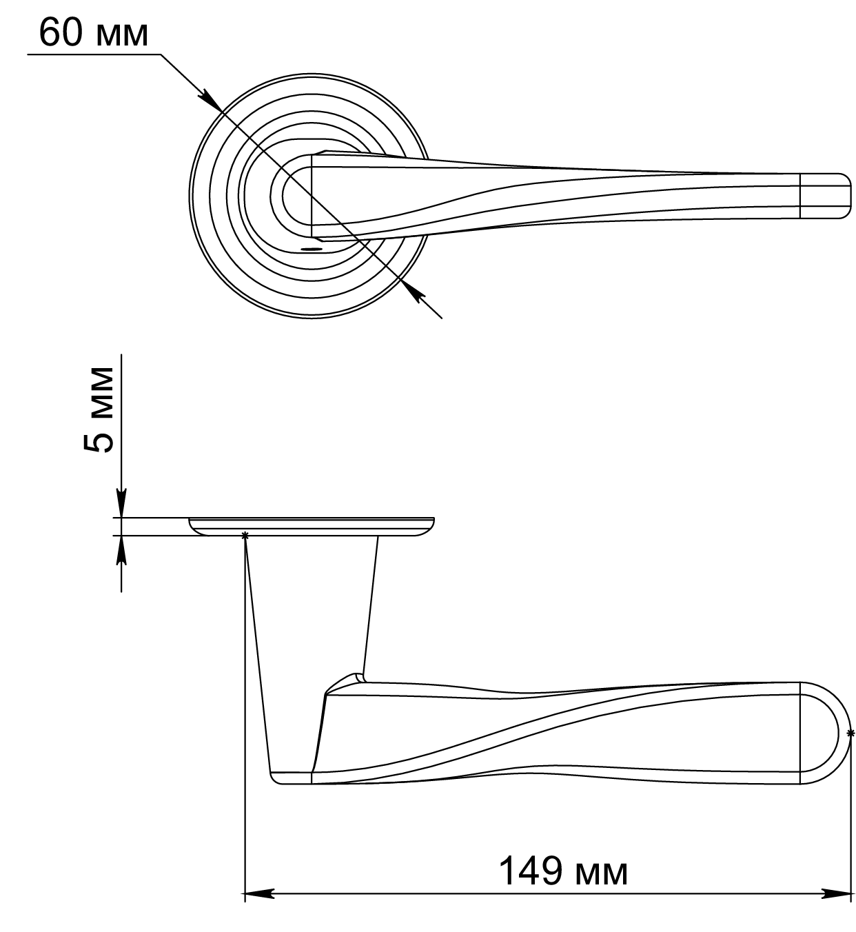 Ручка дверная THE OLYMPICS R7 SSW на круглой розетке, цвет Стокгольмский снегопад/Stockholm Snowfall фото фурнитура Балашиха