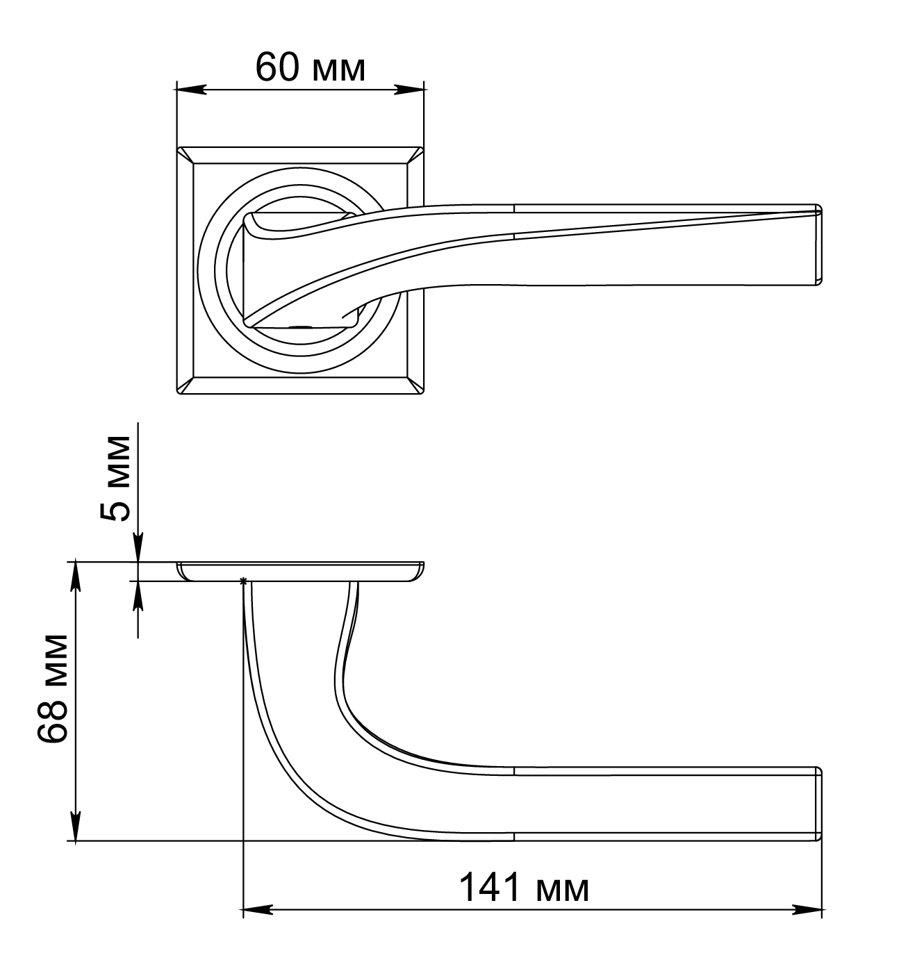 Ручка дверная WD CONCERT HALL S7 SMI на квадратной розетке, цвет Весенняя дымка/Spring Mist фото фурнитура Балашиха