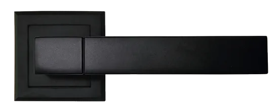 FUKOKU, ручка дверная на квадратной накладке MH-28 BL-S, цвет - черный фото купить в Балашихе