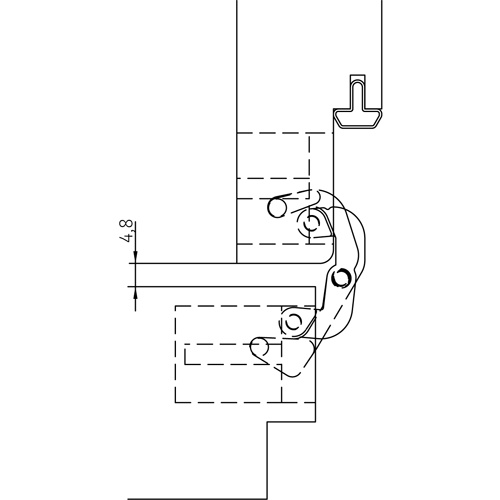 HH-19 B, скрытая петля, цвет - черный фото дверная фурнитура Балашиха