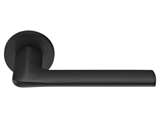 Ручка дверная "OAKA" на круглой розетке 6 мм, MH-61-R6 BL, цвет - чёрный фото купить Балашиха