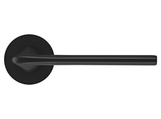 Ручка дверная "OAKA" на круглой розетке 6 мм, MH-61-R6 BL, цвет - чёрный фото купить в Балашихе