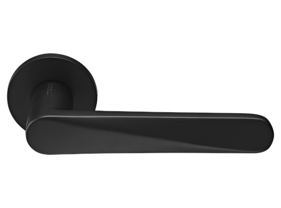 CAYAN - ручка дверная  на круглой розетке 6 мм, MH-58-R6 BL,  цвет - чёрный фото купить Балашиха