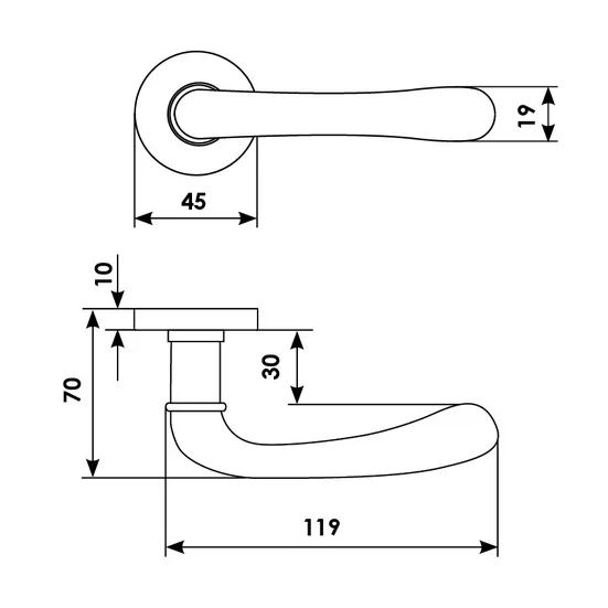 RING R3-E OBR, ручка дверная, цвет - кофе фото купить в Балашихе